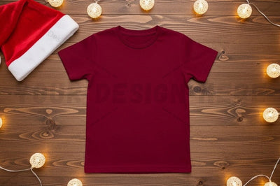 Holiday themed red t-shirt mockup Mock Up Photo Designangry 