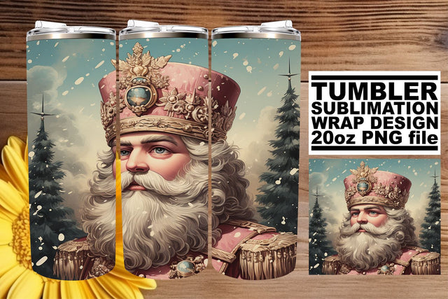 Holiday Tumbler Wrap Design - Retro Watercolor Christmas 20oz Sublimation afrosvg 