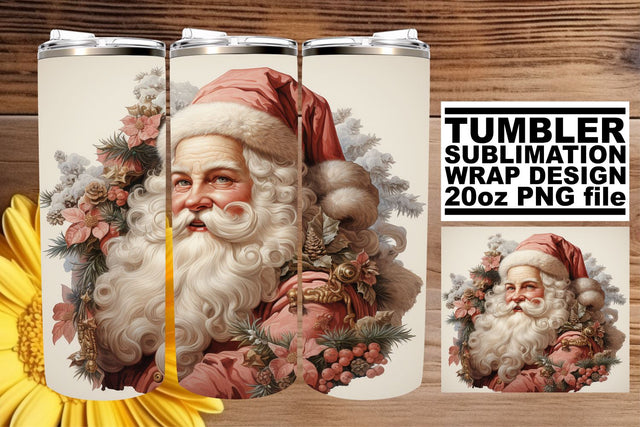 Holiday Tumbler Wrap - Retro Christmas Watercolor Sublimation Sublimation afrosvg 