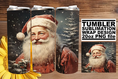 Holiday Watercolor Christmas Wrap - Retro Tumbler Design Sublimation afrosvg 