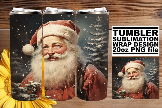 Holiday Watercolor Christmas Wrap - Retro Tumbler Design Sublimation afrosvg 