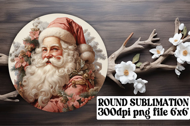 Holiday Watercolor Retro Keychain Round Design Christmas Sublimation afrosvg 