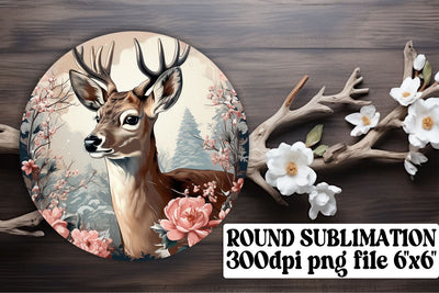 Holiday Watercolor Round Keychain Design Retro Christmas Sublimation afrosvg 