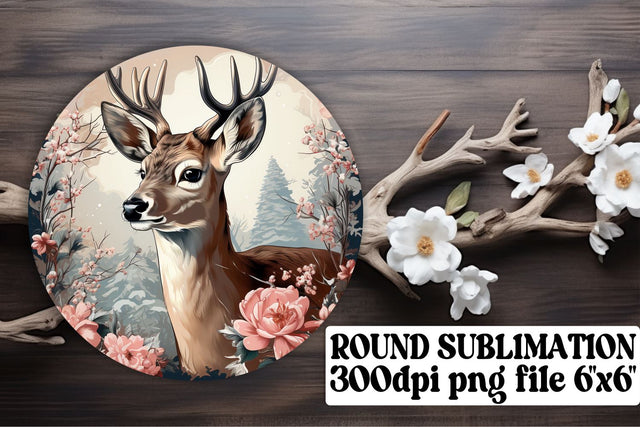 Holiday Watercolor Round Keychain Design Retro Christmas Sublimation afrosvg 