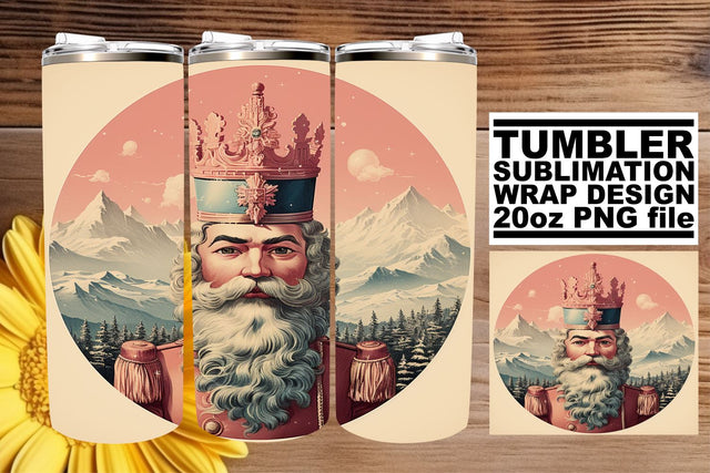 Holiday Watercolor Tumbler Wrap - Retro Christmas 20oz PNG Sublimation afrosvg 