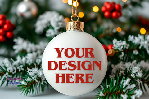 Holiday White Ornament Mockup Mock Up Photo Sublimatiz Designs 