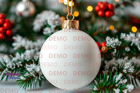 Holiday White Ornament Mockup Mock Up Photo Sublimatiz Designs 