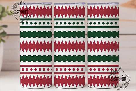 Holiday Zigzag Dot Pattern Tumbler Wrap Sublimation sassyprint 