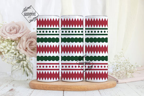 Holiday Zigzag Dot Pattern Tumbler Wrap Sublimation sassyprint 