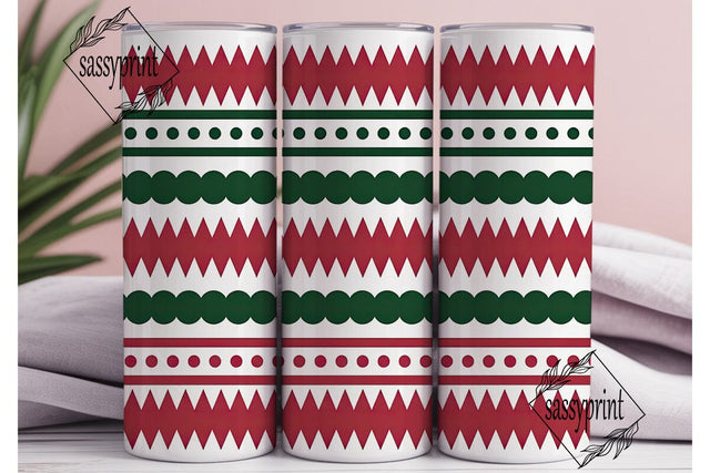 Holiday Zigzag Dot Pattern Tumbler Wrap Sublimation sassyprint 