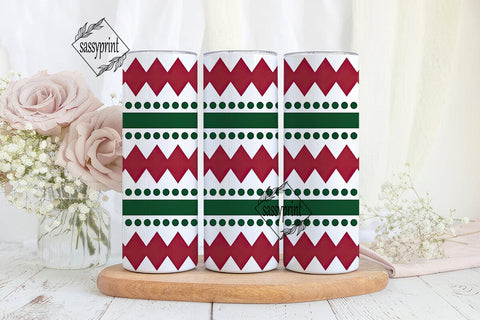 Holiday Zigzag Dot Pattern Tumbler Wrap Sublimation sassyprint 