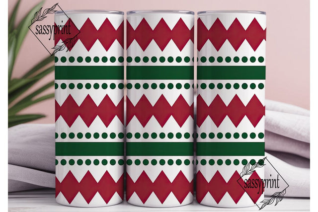 Holiday Zigzag Dot Pattern Tumbler Wrap Sublimation sassyprint 