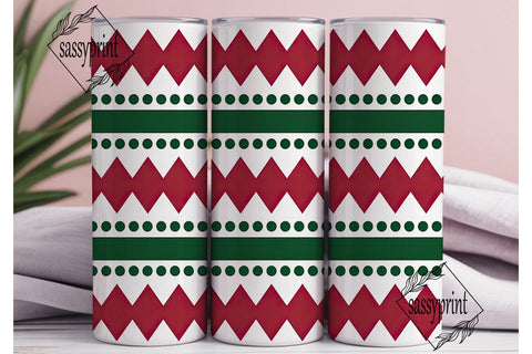 Holiday Zigzag Dot Pattern Tumbler Wrap Sublimation sassyprint 
