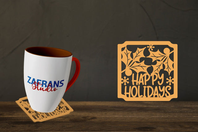 Holidays Coaster, Christmas Coaster Cut files SVG zafrans studio 
