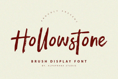 Hollowstone - Brush Font Font Alpaprana Studio 