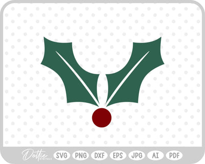 Holly Christmas Plant SVG DottieDigitals 