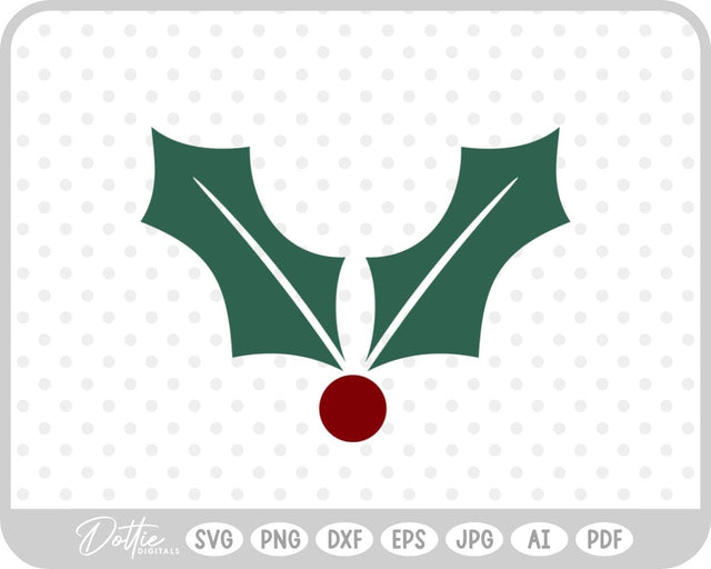 Holly Christmas Plant SVG DottieDigitals 