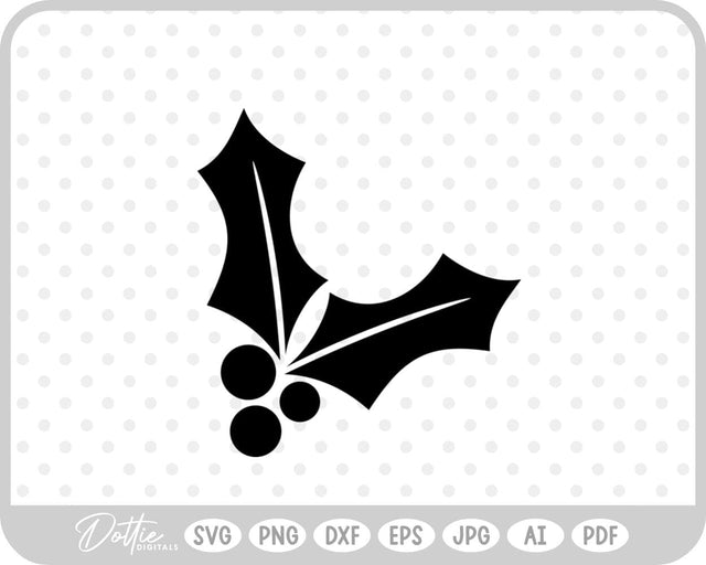 Holly Christmas Plant SVG DottieDigitals 
