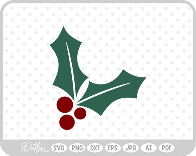 Holly Christmas Plant SVG DottieDigitals 