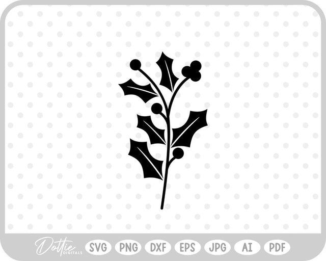 Holly Christmas Plant SVG DottieDigitals 
