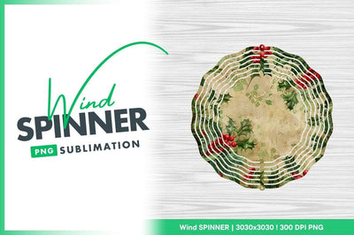 Holly christmas wind spinner round sublimation template Sublimation Regulrcrative 
