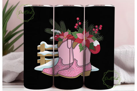 Holly Dolly Christmas 20oz Tumbler Wrap Sublimation PixelChick 