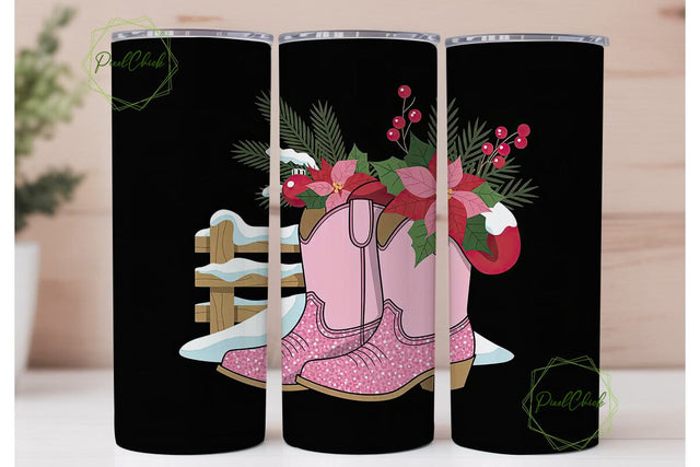Holly Dolly Christmas 20oz Tumbler Wrap Sublimation PixelChick 