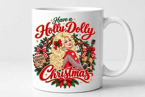 Holly Dolly Christmas Sublimation PNG SVG BillahCrafts 
