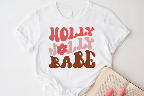 Holly jolly babe, Christmas Quotes Retro Design, Christmas SVG Design, Christmas Shirt, Christmas Sublimation SVG FiveStarCrafting 