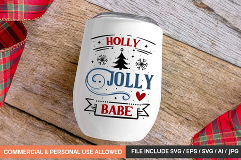 Holly Jolly Babe Svg Design SVG designmaster24 