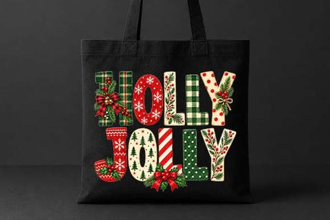 Holly Jolly Christmas Decorative Lettering SVG BillahCrafts 
