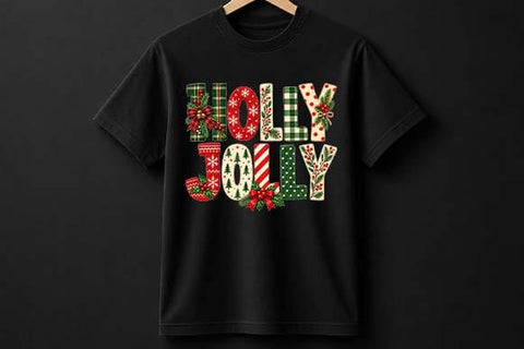 Holly Jolly Christmas Decorative Lettering SVG BillahCrafts 