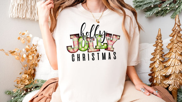 Holly Jolly Christmas PNG | Retro Holly Jolly Sublimation Design | Vintage Christmas Sublimation Sublimation Print Perfect Design Shop 
