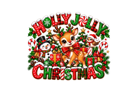 Holly Jolly Christmas PNG Sublimation SVGArt 