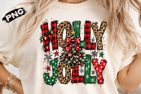 Holly Jolly Christmas Sublimation PNG SVG DesignDestine 