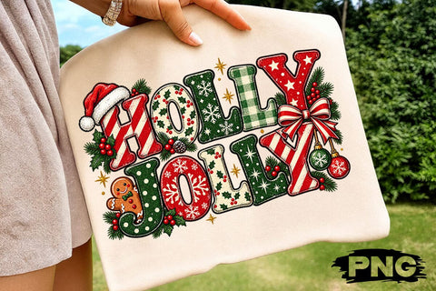 Holly Jolly Christmas Sublimation PNG SVG DesignDestine 