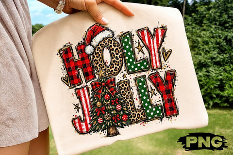Holly Jolly Christmas Sublimation PNG SVG DesignDestine 