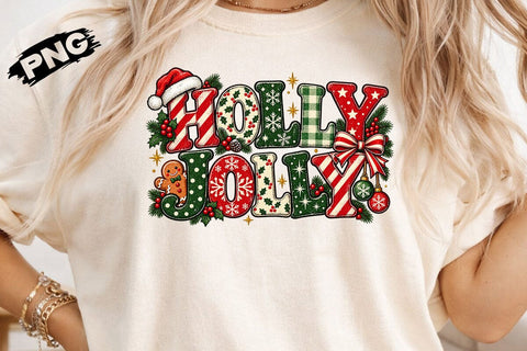 Holly Jolly Christmas Sublimation PNG SVG DesignDestine 