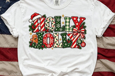 Holly Jolly Christmas Sublimation PNG SVG DesignDestine 