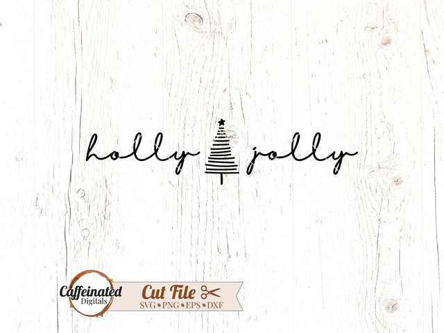Holly Jolly Christmas Tree svg SVG Caffeinated SVGs 