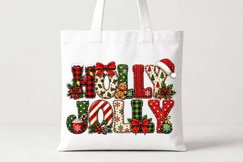 Holly Jolly Christmas Word Art Design SVG BillahCrafts 