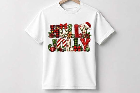 Holly Jolly Christmas Word Art Design SVG BillahCrafts 