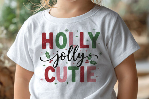 Holly Jolly Cutie SVG PNG Retro Christmas Apparel Design SVG BijouBay 