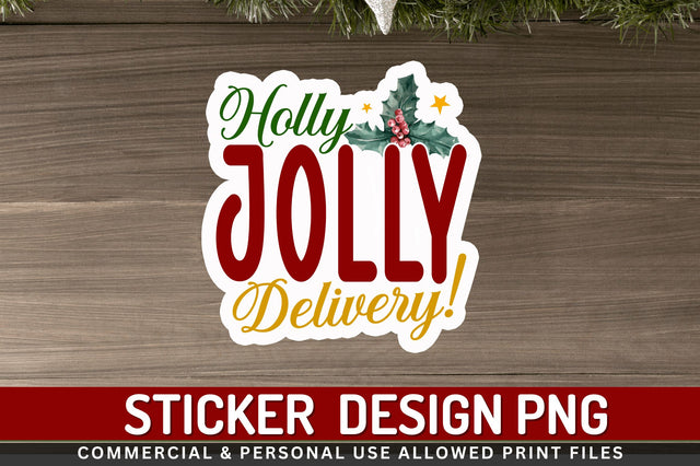 Holly jolly delivery Stickers Design Sublimation Regulrcrative 