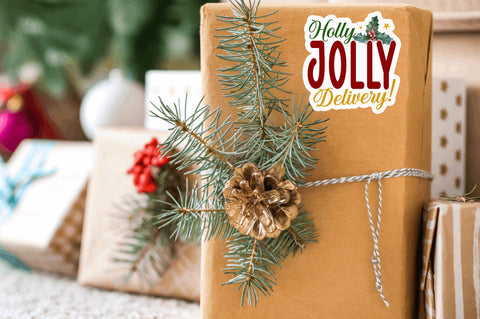 Holly jolly delivery Stickers Design Sublimation Regulrcrative 