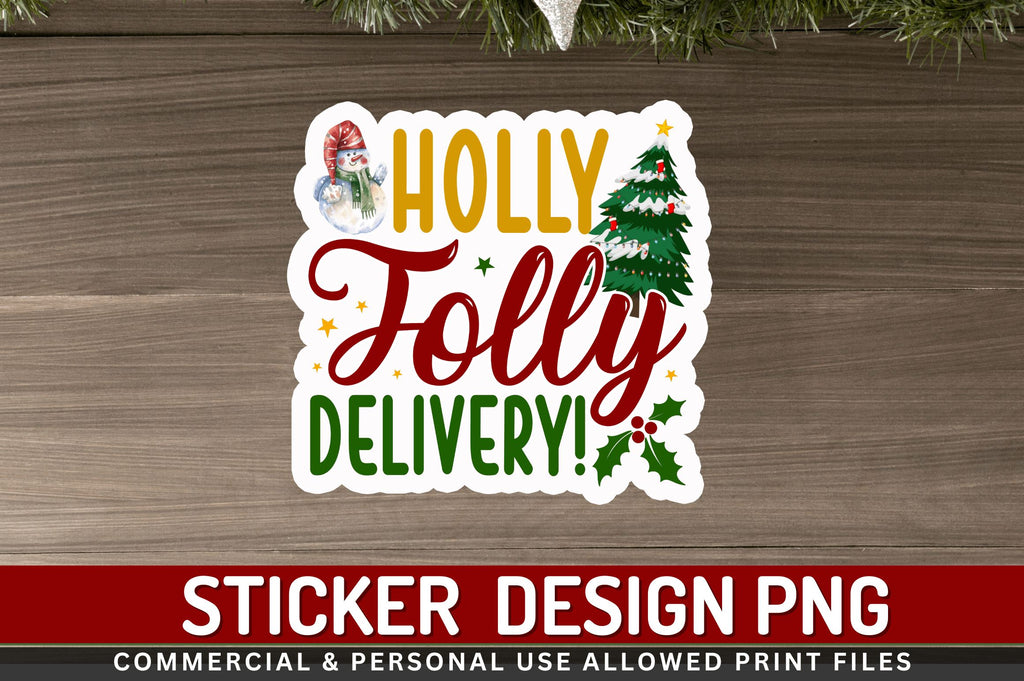 Holly jolly delivery Stickers Design - So Fontsy