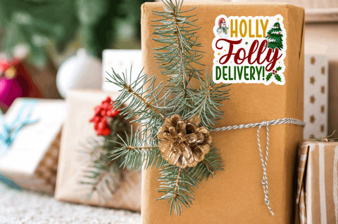 Holly jolly delivery Stickers Design Sublimation Regulrcrative 