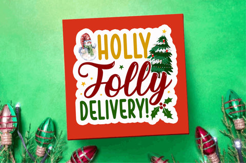 Holly jolly delivery Stickers Design Sublimation Regulrcrative 