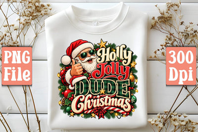 Holly Jolly Dude Christmas PNG Sublimation Craftlabsvg24 