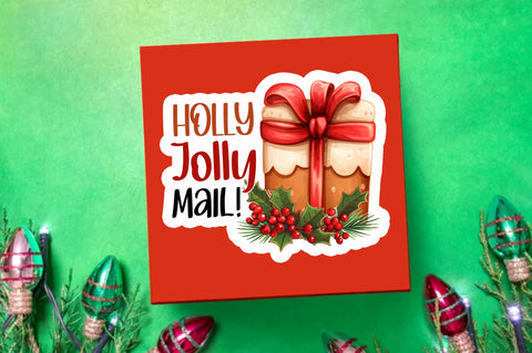 Holly jolly mail Sticker Design Sublimation Regulrcrative 